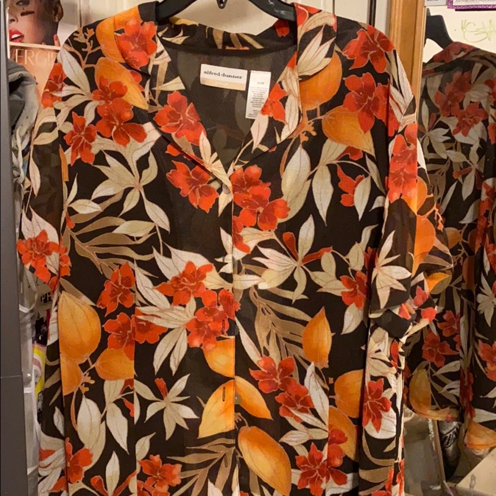 floral alfred dunner button up